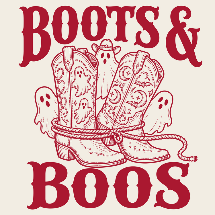 Western Boots Boo Crew T-Shirt design