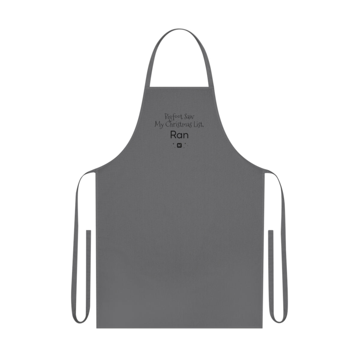 Bigfoot Christmas List Cotton Apron mockup