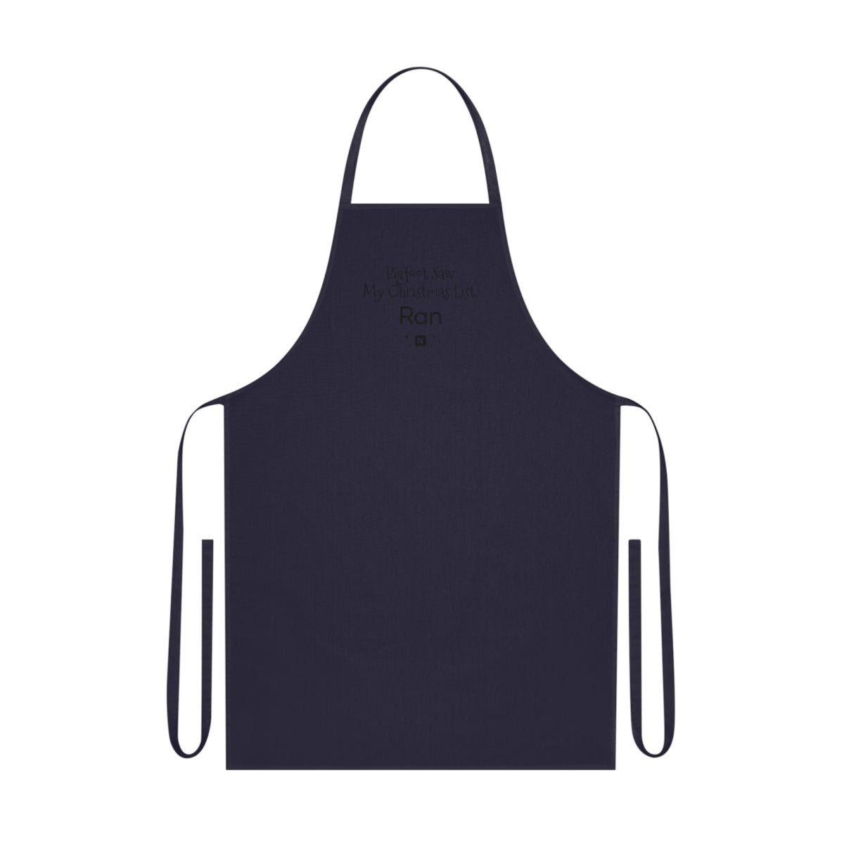 Bigfoot Christmas List Cotton Apron mockup
