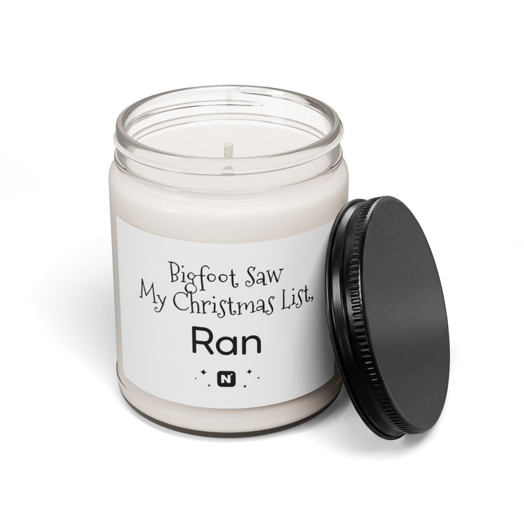Bigfoot Christmas List Scented Soy Candle, 9oz mockup