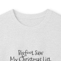 Bigfoot Christmas List Unisex Ultra Cotton Long Sleeve Tee mockup