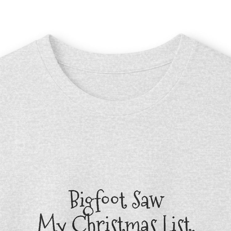 Bigfoot Christmas List Unisex Ultra Cotton Long Sleeve Tee mockup