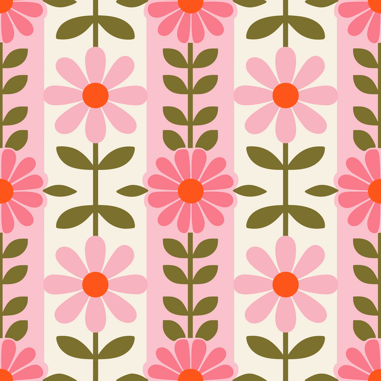 Retro Daisy Blooms Cotton Apron design