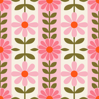 Retro Daisy Blooms Mouse Pad design