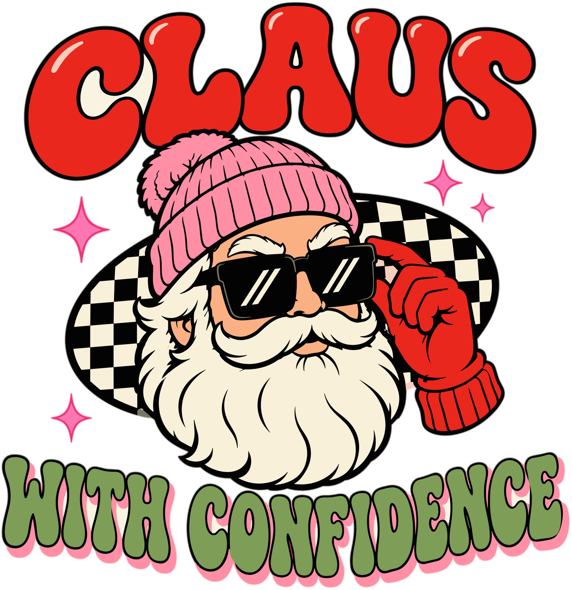 Claus With Confidence Square Keychain design