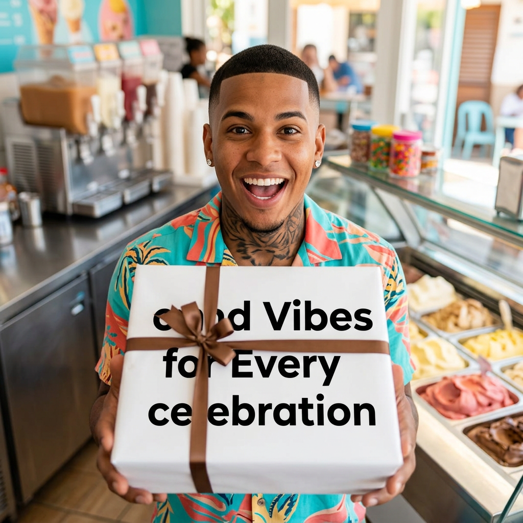 Good Vibes for Every Celebration Wrapping Paper worn by a model