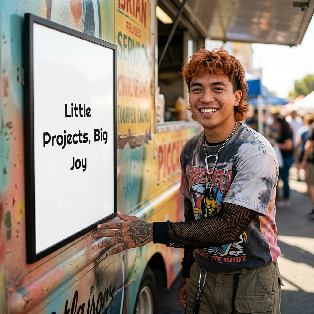 Little Projects Big Joy Wall Poster worn by a model