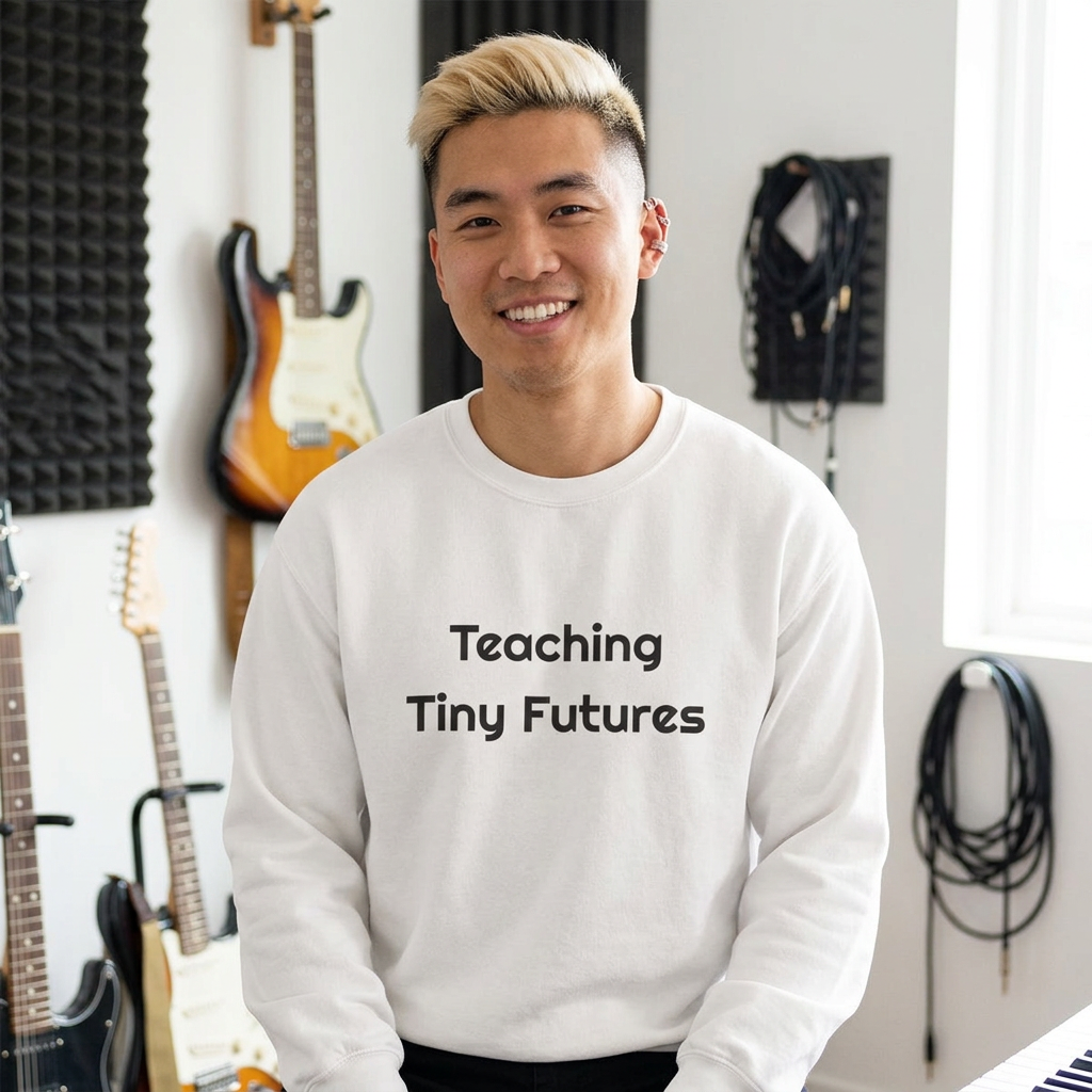 Teaching Tiny Futures Sweatshirt worn by a model