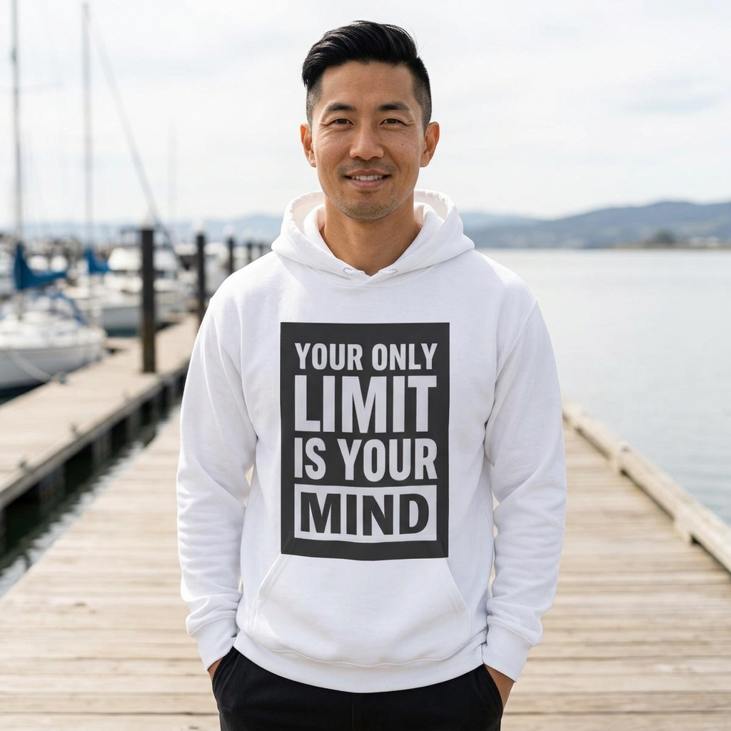 Power Thought Hoodie worn by a model