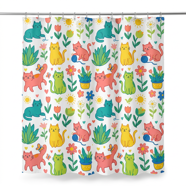 Retro Daisy Blooms Shower Curtains design