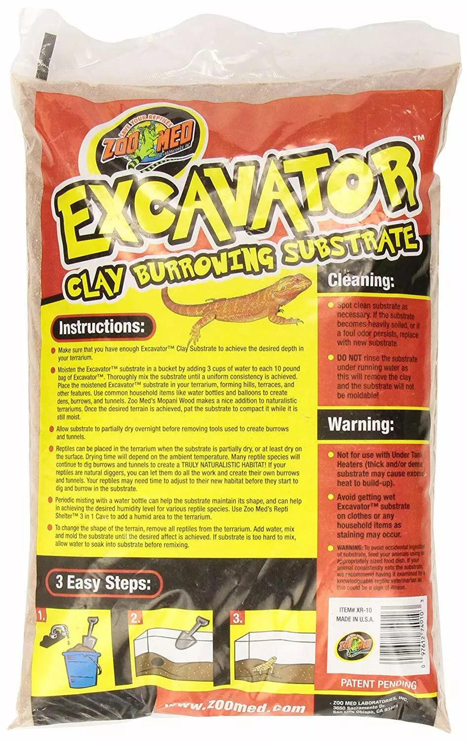 Zoo Med Excavator Clay Burrowing Substrate Brown